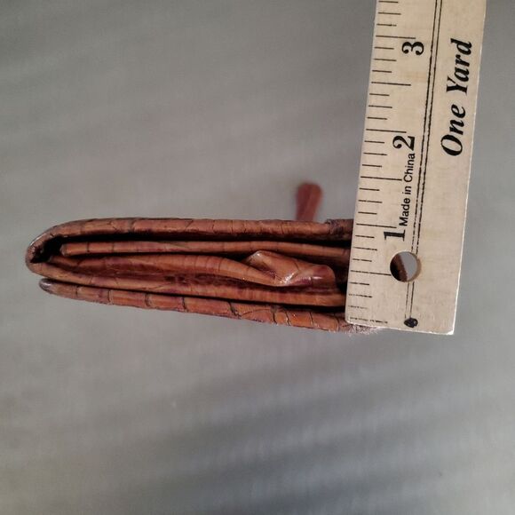 Brahmin Pecan Brown Leather Alligator Croc Embossed Bifold Wallet Zip Pockets - Picture 13 of 13